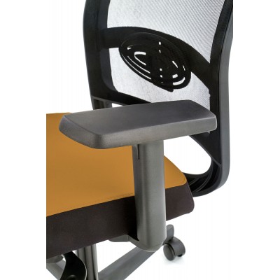 GULIETTA fotel gabinetowy, oparcie - siatka, siedzisko - czarny / musztardowy - ERF3005