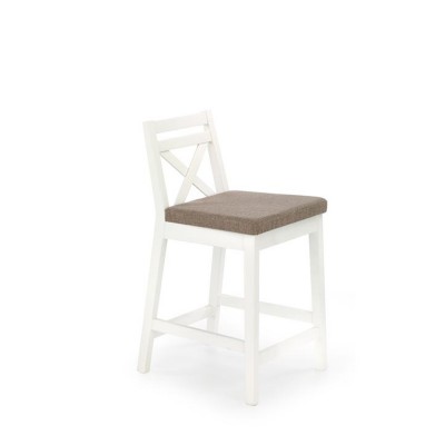 BORYS LOW krzesło barowe niskie biały / tap. Inari 23 (1p1szt)