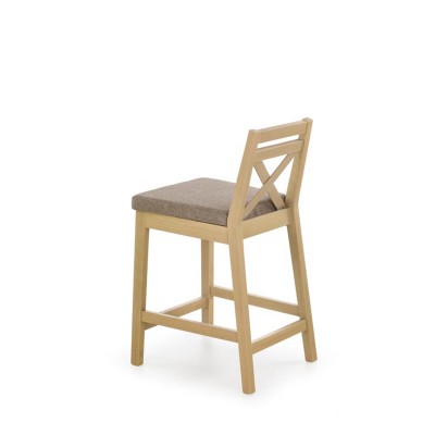 BORYS LOW krzesło barowe niskie dąb sonoma / tap. Inari 23 (1p1szt)