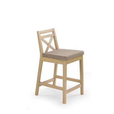 BORYS LOW krzesło barowe niskie dąb sonoma / tap. Inari 23 (1p1szt)