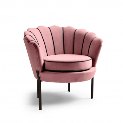 ANGELO fotel wypoczynkowy różowy / czarny