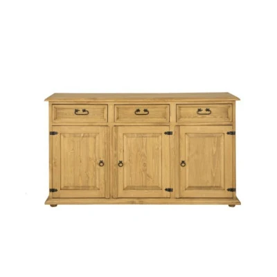 Komoda trzydrzwiowa z 3 szufladami CLASSIC WOOD sosna miodowa
